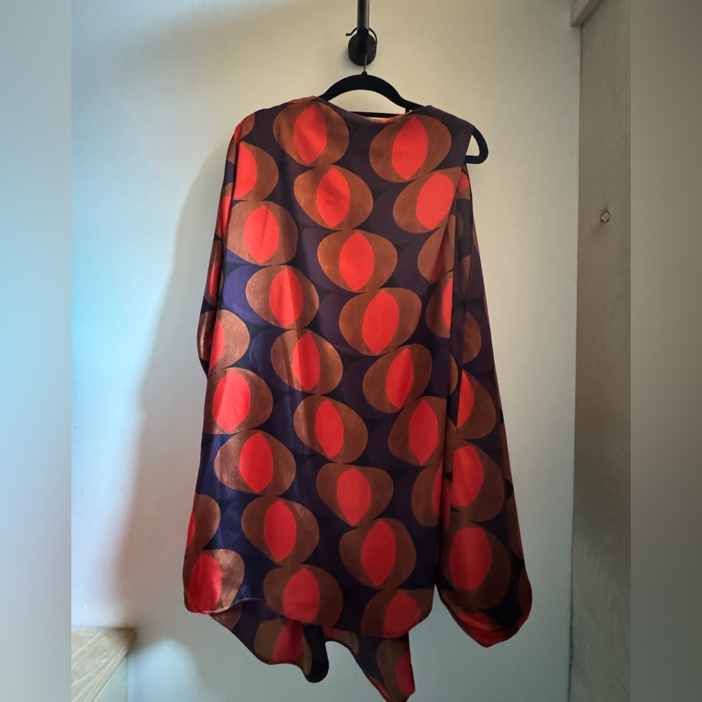 Zara Retro Geometric Long Sleeve mini dress